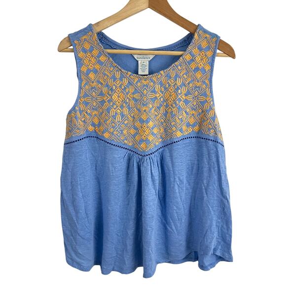Sundance Tops - Sundance Linen Embroidered Tank Top Women Size Medium